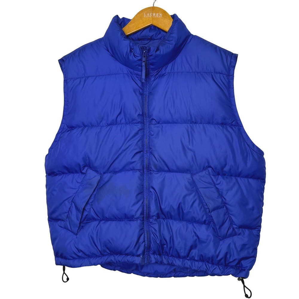 Lands' End Down Puffer Vest Mens Large 42-44 Blue
